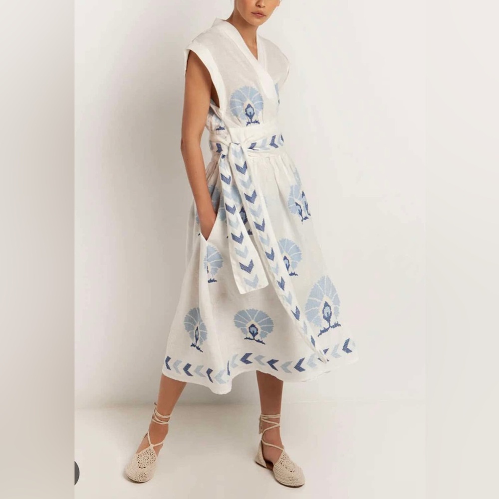 GREEK ARCHAIC KORI
Embroidered Midi Dress (LARGE) - Picture 3 of 11